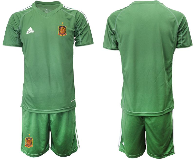 Men 2021 World Cup National Spain army green goalkeeper Soccer Jerseys